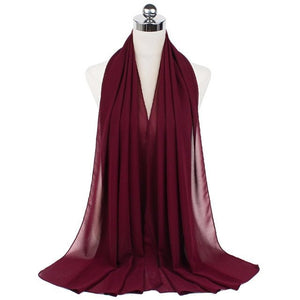 Women Muslim Chiffon Hijab Shawls Scarf Modal Cotton Jersey Hijabs Plain Soft For Woman Muslim Voile Head Wraps 70*180cm Islamic | TageUnlimited