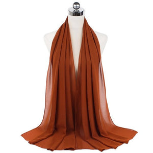 Women Muslim Chiffon Hijab Shawls Scarf Modal Cotton Jersey Hijabs Plain Soft For Woman Muslim Voile Head Wraps 70*180cm Islamic | TageUnlimited