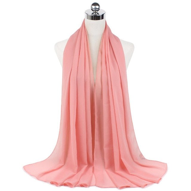 Women Muslim Chiffon Hijab Shawls Scarf Modal Cotton Jersey Hijabs Plain Soft For Woman Muslim Voile Head Wraps 70*180cm Islamic | TageUnlimited