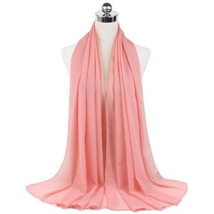 Women Muslim Chiffon Hijab Shawls Scarf Modal Cotton Jersey Hijabs Plain Soft For Woman Muslim Voile Head Wraps 70*180cm Islamic | TageUnlimited