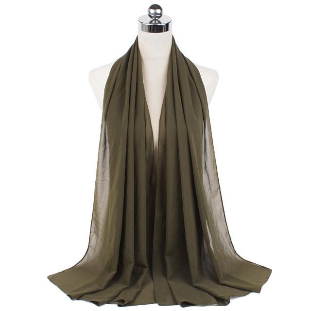Women Muslim Chiffon Hijab Shawls Scarf Modal Cotton Jersey Hijabs Plain Soft For Woman Muslim Voile Head Wraps 70*180cm Islamic - TageUnlimited