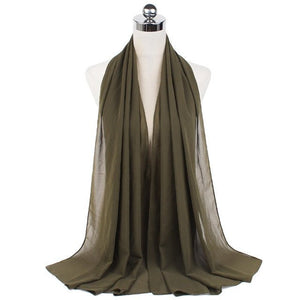 Women Muslim Chiffon Hijab Shawls Scarf Modal Cotton Jersey Hijabs Plain Soft For Woman Muslim Voile Head Wraps 70*180cm Islamic - TageUnlimited