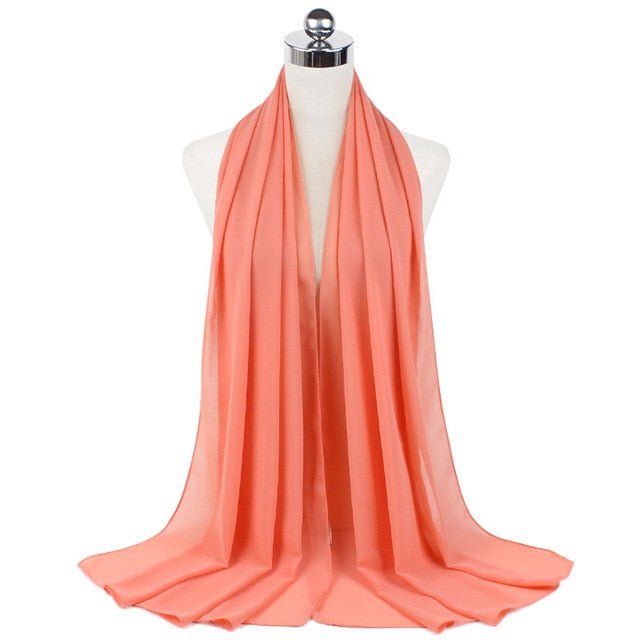 Women Muslim Chiffon Hijab Shawls Scarf Modal Cotton Jersey Hijabs Plain Soft For Woman Muslim Voile Head Wraps 70*180cm Islamic - TageUnlimited