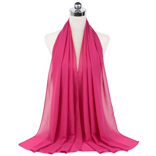 Women Muslim Chiffon Hijab Shawls Scarf Modal Cotton Jersey Hijabs Plain Soft For Woman Muslim Voile Head Wraps 70*180cm Islamic - TageUnlimited