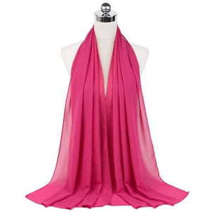 Women Muslim Chiffon Hijab Shawls Scarf Modal Cotton Jersey Hijabs Plain Soft For Woman Muslim Voile Head Wraps 70*180cm Islamic - TageUnlimited