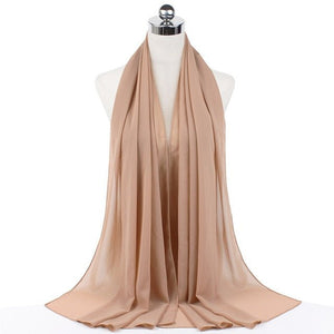 Women Muslim Chiffon Hijab Shawls Scarf Modal Cotton Jersey Hijabs Plain Soft For Woman Muslim Voile Head Wraps 70*180cm Islamic - TageUnlimited