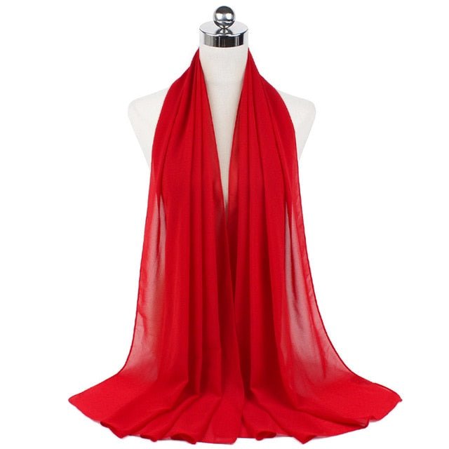 Women Muslim Chiffon Hijab Shawls Scarf Modal Cotton Jersey Hijabs Plain Soft For Woman Muslim Voile Head Wraps 70*180cm Islamic | TageUnlimited