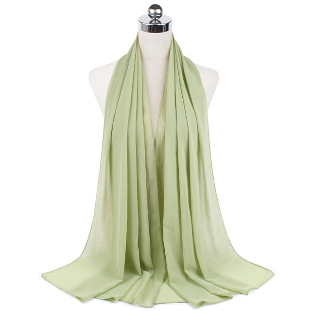 Women Muslim Chiffon Hijab Shawls Scarf Modal Cotton Jersey Hijabs Plain Soft For Woman Muslim Voile Head Wraps 70*180cm Islamic | TageUnlimited