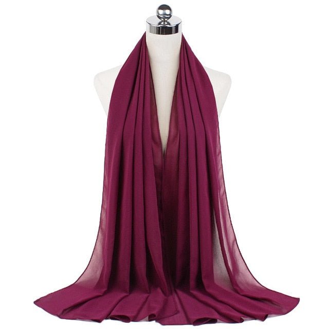 Women Muslim Chiffon Hijab Shawls Scarf Modal Cotton Jersey Hijabs Plain Soft For Woman Muslim Voile Head Wraps 70*180cm Islamic | TageUnlimited