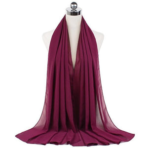 Women Muslim Chiffon Hijab Shawls Scarf Modal Cotton Jersey Hijabs Plain Soft For Woman Muslim Voile Head Wraps 70*180cm Islamic | TageUnlimited