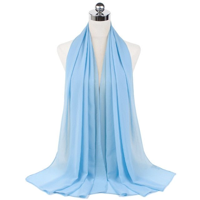 Women Muslim Chiffon Hijab Shawls Scarf Modal Cotton Jersey Hijabs Plain Soft For Woman Muslim Voile Head Wraps 70*180cm Islamic | TageUnlimited