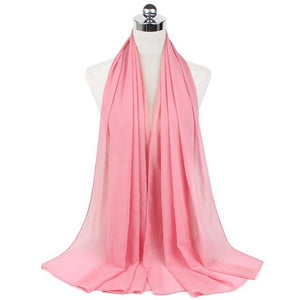 Women Muslim Chiffon Hijab Shawls Scarf Modal Cotton Jersey Hijabs Plain Soft For Woman Muslim Voile Head Wraps 70*180cm Islamic | TageUnlimited