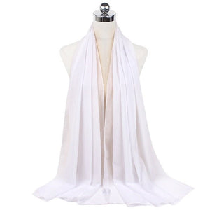 Women Muslim Chiffon Hijab Shawls Scarf Modal Cotton Jersey Hijabs Plain Soft For Woman Muslim Voile Head Wraps 70*180cm Islamic - TageUnlimited