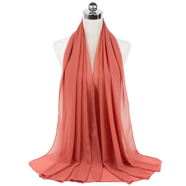 Women Muslim Chiffon Hijab Shawls Scarf Modal Cotton Jersey Hijabs Plain Soft For Woman Muslim Voile Head Wraps 70*180cm Islamic | TageUnlimited