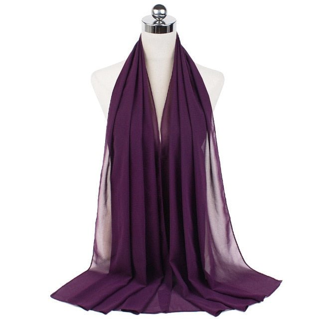 Women Muslim Chiffon Hijab Shawls Scarf Modal Cotton Jersey Hijabs Plain Soft For Woman Muslim Voile Head Wraps 70*180cm Islamic | TageUnlimited