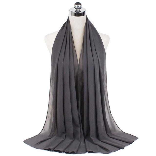 Women Muslim Chiffon Hijab Shawls Scarf Modal Cotton Jersey Hijabs Plain Soft For Woman Muslim Voile Head Wraps 70*180cm Islamic | TageUnlimited