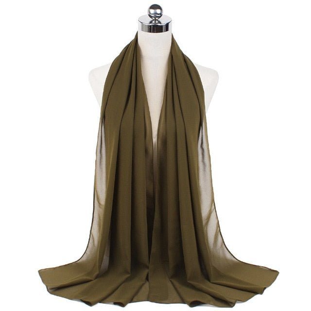 Women Muslim Chiffon Hijab Shawls Scarf Modal Cotton Jersey Hijabs Plain Soft For Woman Muslim Voile Head Wraps 70*180cm Islamic - TageUnlimited