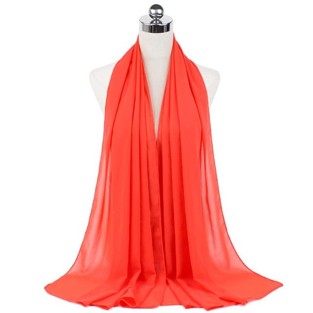 Women Muslim Chiffon Hijab Shawls Scarf Modal Cotton Jersey Hijabs Plain Soft For Woman Muslim Voile Head Wraps 70*180cm Islamic | TageUnlimited