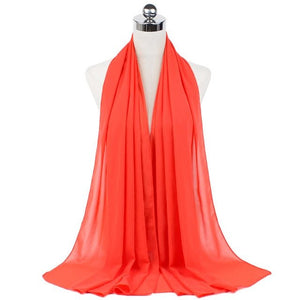 Women Muslim Chiffon Hijab Shawls Scarf Modal Cotton Jersey Hijabs Plain Soft For Woman Muslim Voile Head Wraps 70*180cm Islamic | TageUnlimited