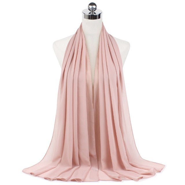 Women Muslim Chiffon Hijab Shawls Scarf Modal Cotton Jersey Hijabs Plain Soft For Woman Muslim Voile Head Wraps 70*180cm Islamic - TageUnlimited