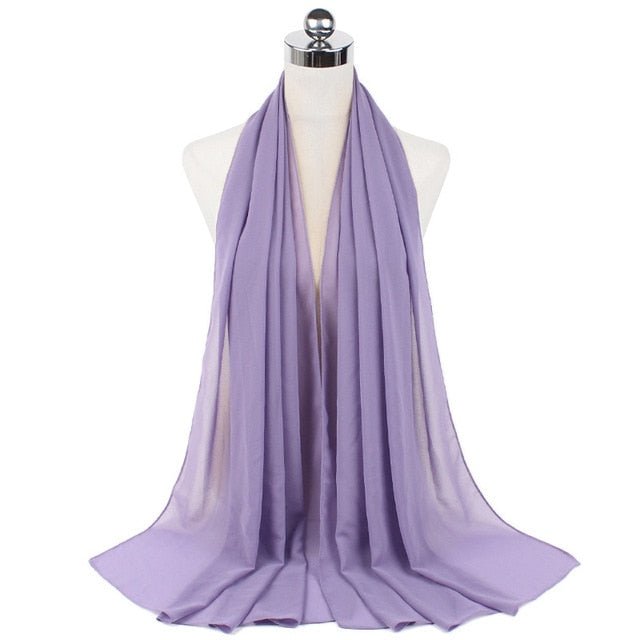 Women Muslim Chiffon Hijab Shawls Scarf Modal Cotton Jersey Hijabs Plain Soft For Woman Muslim Voile Head Wraps 70*180cm Islamic | TageUnlimited