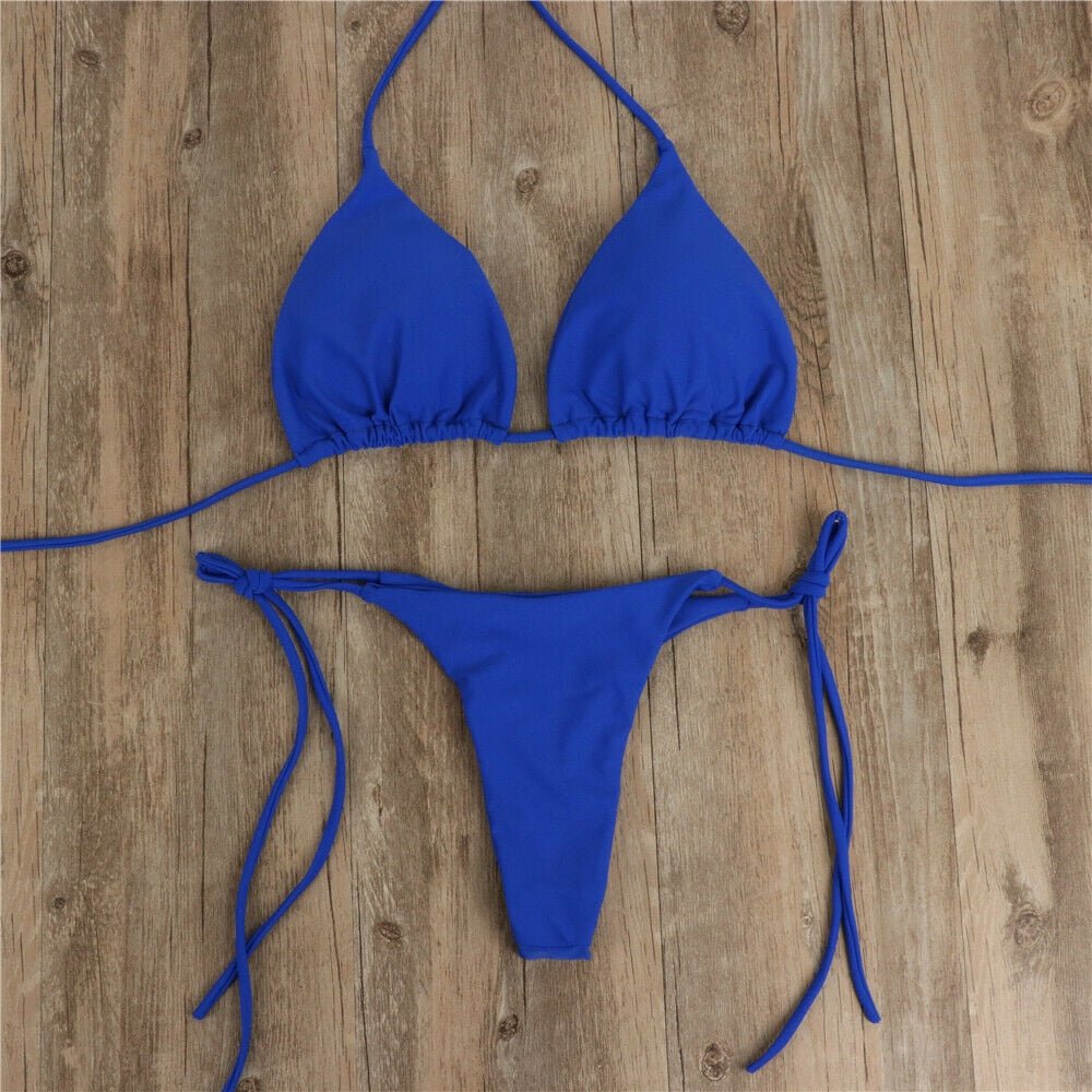 Women Thong Bikini Set Side Tie Sexy Swimsuit Bandage Style Swimwear Female Push Up Swimming Swimwear Bathing Suit | TageUnlimited