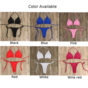 Women Thong Bikini Set Side Tie Sexy Swimsuit Bandage Style Swimwear Female Push Up Swimming Swimwear Bathing Suit | TageUnlimited