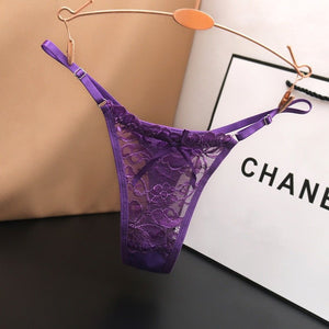 Women Bowknot Lace Panties Ladies Sexy Perspective Underwear Female Fashion Adjustable Waist Lingerie Seamless G-String Thong | TageUnlimited