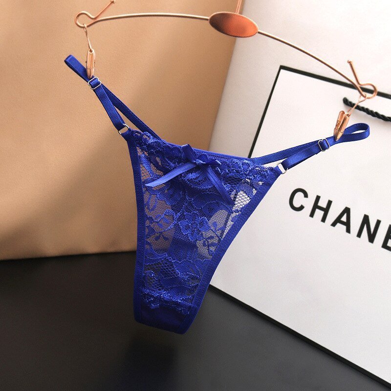 Women Bowknot Lace Panties Ladies Sexy Perspective Underwear Female Fashion Adjustable Waist Lingerie Seamless G-String Thong | TageUnlimited
