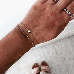 WUKALO Bohemian Gold Color Tassel Angel Bracelets for Women Boho Jewelry Geometric Layered Pearl Hand Chain Charm Bracelet Set | 0 | Tage-Active