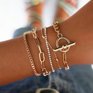 WUKALO Bohemian Gold Color Tassel Angel Bracelets for Women Boho Jewelry Geometric Layered Pearl Hand Chain Charm Bracelet Set | 0 | Tage-Active