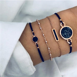 WUKALO Bohemian Gold Color Tassel Angel Bracelets for Women Boho Jewelry Geometric Layered Pearl Hand Chain Charm Bracelet Set | 0 | Tage-Active