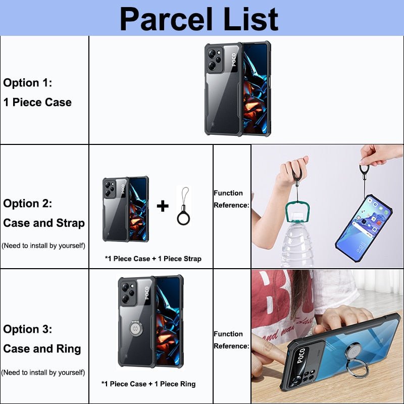 Xundd Shockproof Case For POCO X5 Pro, Protective Transparent Bumper Phone Cover For Xiaomi POCO X3 X4 X5 Pro Case Чехол Funda | 0 | TageUnlimited