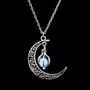 ZOVOLI Vintage Moon Luminous Glowing Moonstone Pendant Necklace Women Jewelry Long Chain Lotus Buddha Pendant Necklaces Gifts | 0 | Tage-Active